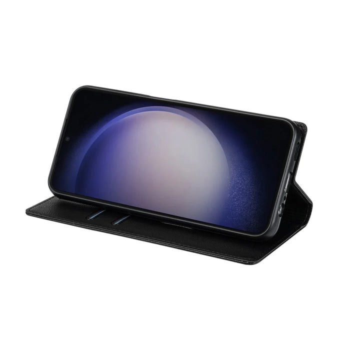 For Samsung Galaxy S25 FE Wallet Case Magnetic Closure PU Leather Phone Cover - Black - 3