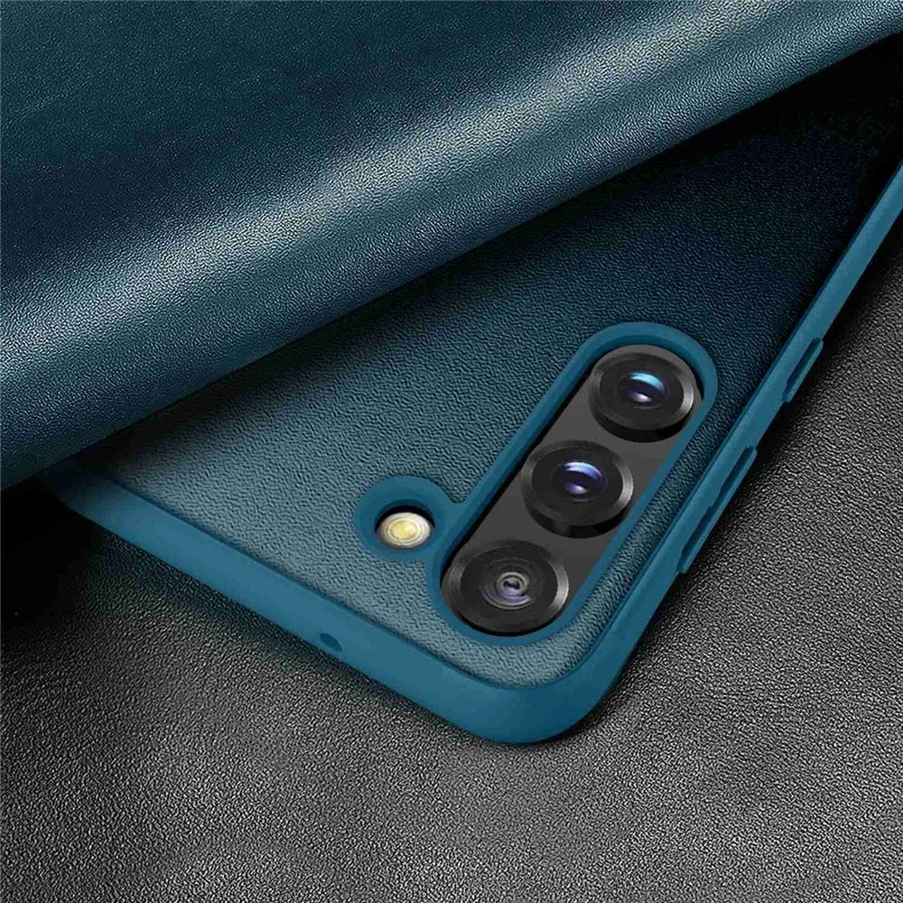 Protective Shell for Samsung Galaxy S23, Cellphone Protector Book Style Cover PU Leather+TPU+Acrylic Hybrid Case - Blue - 7