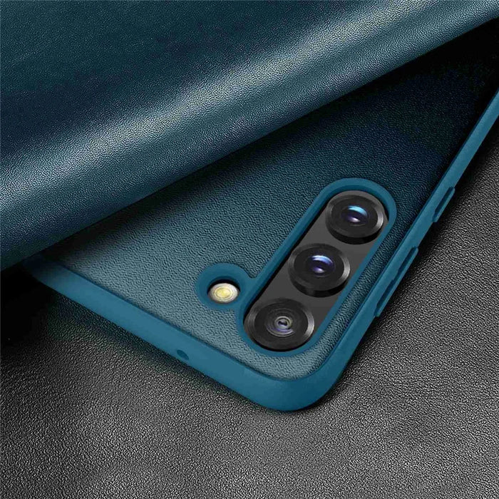 Protective Shell for Samsung Galaxy S23, Cellphone Protector Book Style Cover PU Leather+TPU+Acrylic Hybrid Case - Blue - 7