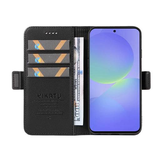 YIKATU For Samsung Galaxy A37 5G Wallet Phone Case  YK-003 Leather Stand Cover -  Black - 2