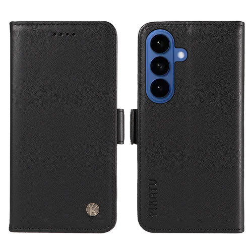 YIKATU For Samsung Galaxy S26+ Wallet Phone Case  YK-003 Leather Stand Cover -  Black - 1