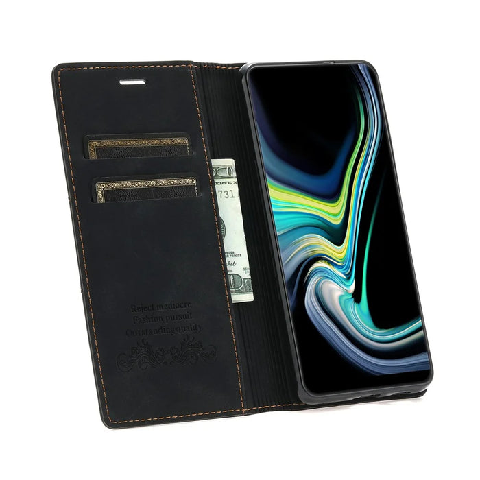 For Samsung Galaxy S26 Wallet Case Magnetic Closing Leather Phone Cover - Black - 2