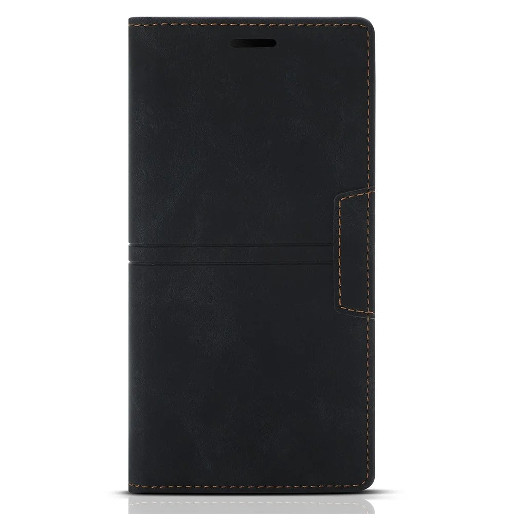 For Samsung Galaxy S25 FE Wallet Case Magnetic Closing Leather Phone Cover - Black - 7