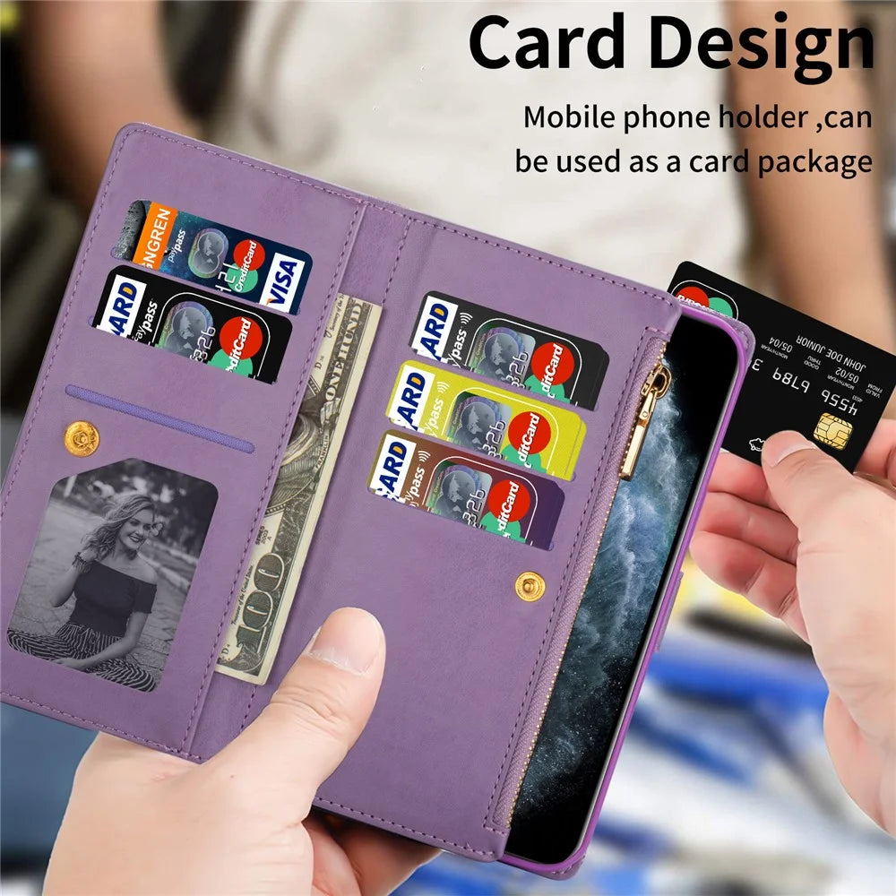 For Samsung Galaxy S26 Ultra Case Starry Sky Carving Leather Wallet Phone Cover with Wrist Strap - Purple - 6