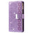 For Samsung Galaxy S26+ Case Starry Sky Carving Leather Wallet Phone Cover with Wrist Strap - Purple - 7