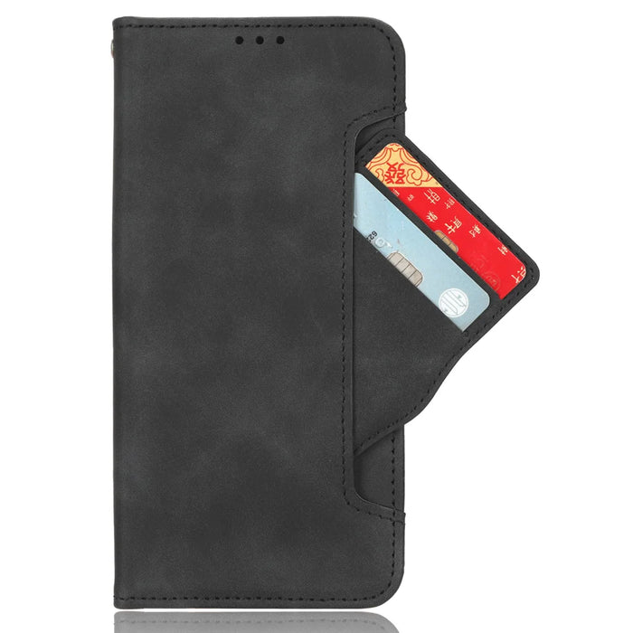 For Oukitel C2 Leather Case Phone Wallet Cover with Multiple Card Slots - Black - 3