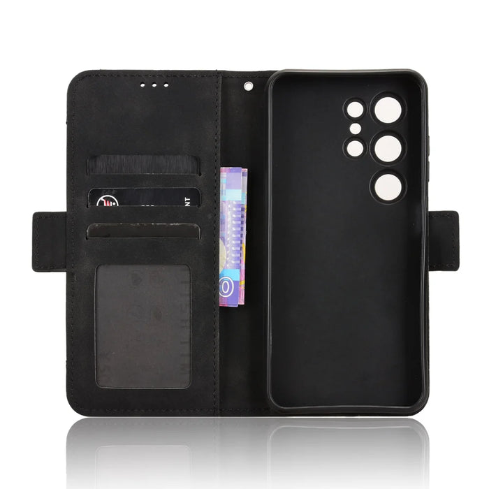 For Oukitel C2 Leather Case Phone Wallet Cover with Multiple Card Slots - Black - 4