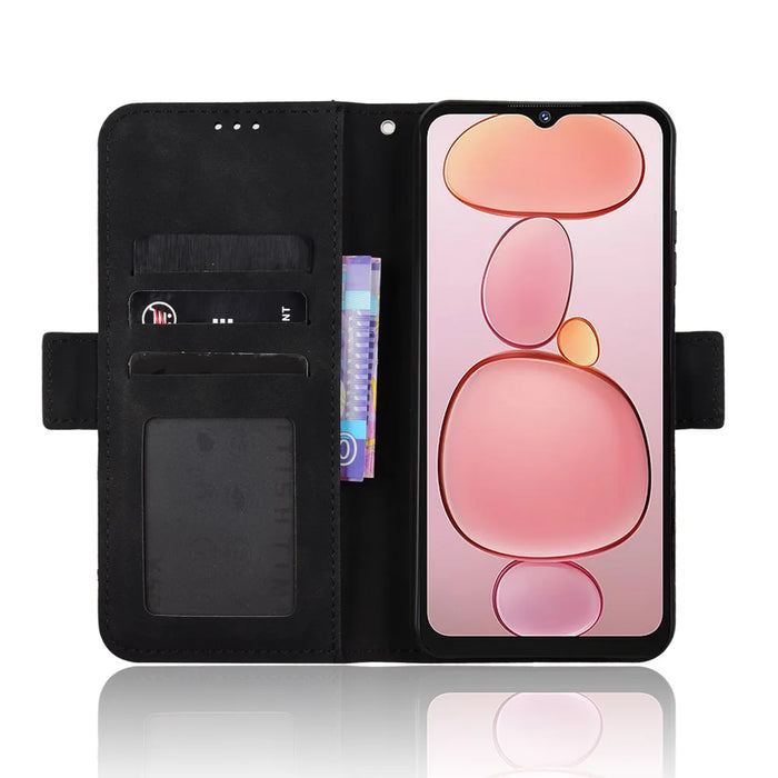 For Oukitel C3 Leather Case Phone Wallet Cover with Multiple Card Slots - Black - 5