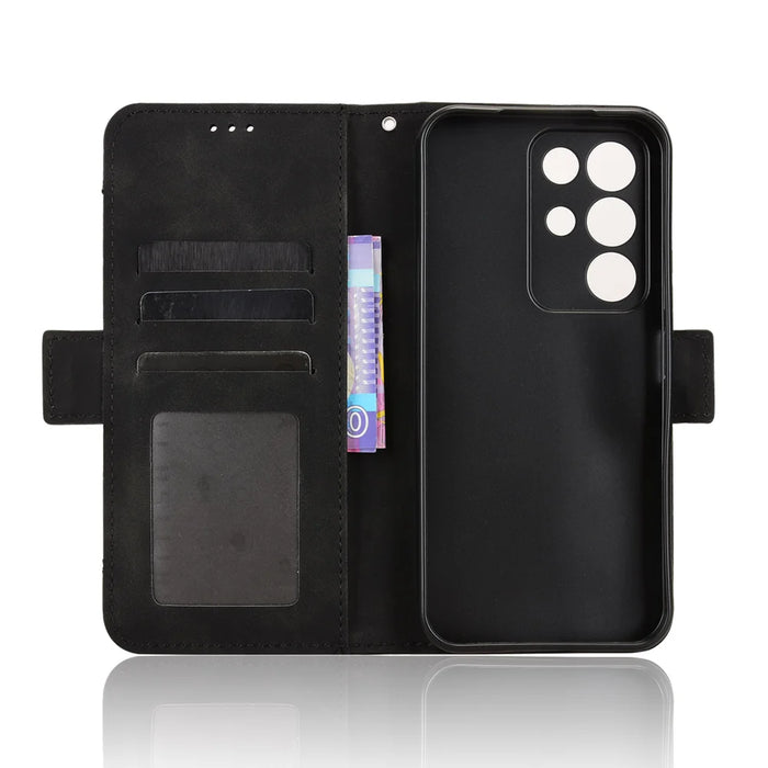 For Realme C85 Pro 4G Leather Case Phone Wallet Cover with Multiple Card Slots - Black - 4