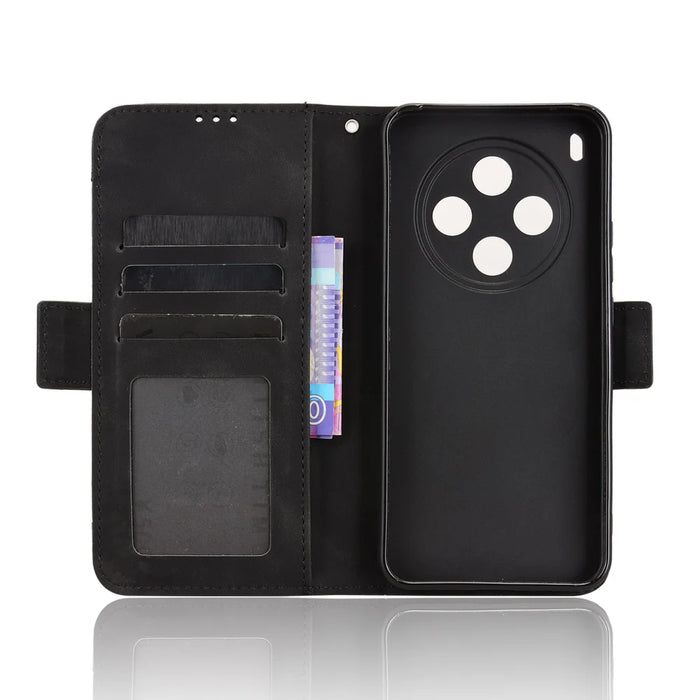 For vivo Y500 Pro 5G Leather Case Phone Wallet Cover with Multiple Card Slots - Black - 4