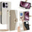 For OnePlus 15 5G Case Mirror Wallet Leather Phone Cover with Chain Shoulder Strap - White - 1