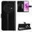For Oukitel C5 PU Leather Case with Strap Crazy Horse Texture Phone Wallet Cover - Black - 1