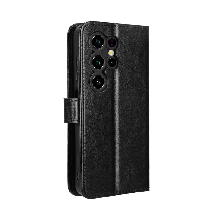 For Oukitel C2 PU Leather Case with Strap Crazy Horse Texture Phone Wallet Cover - Black - 7