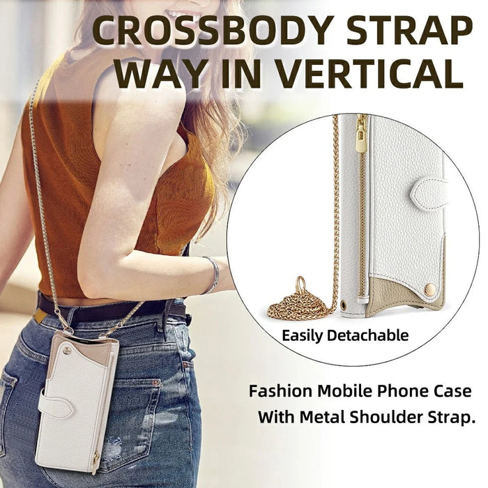 For OnePlus Ace 6T 5G / Ace 6 5G Leather Case Wallet Stand Cover Irregular Tail Style with Chain Strap - White - 7