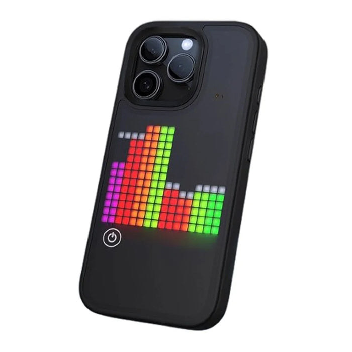 For iPhone 16 Pro Max DIY Pixel Animation Case Smart Voice Control Creative LED Phone Cover - 7