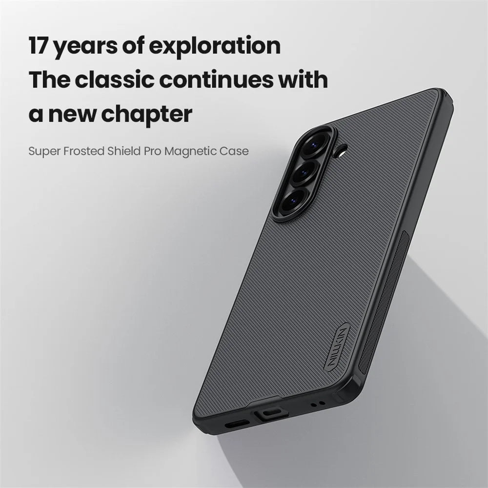 NILLKIN Super Frosted Shield Pro for Samsung Galaxy S26+ Magnetic Case PC + TPU Phone Cover - Black - 7