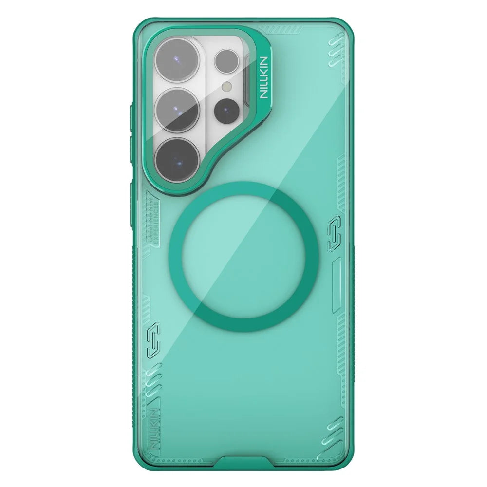 NILLKIN Iceblade CamProp For Samsung Galaxy S26 Ultra Magnetic Case Clear Lens Lid Kickstand PC TPU Phone Cover - Green - 3