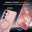 For Samsung Galaxy S24+ Magnetic Case Kickstand TPU PC Shockproof Phone Back Cover - Pink - 6