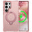 For Samsung Galaxy S24 Ultra Magnetic Case Kickstand TPU PC Shockproof Phone Back Cover - Pink - 2