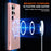 For Samsung Galaxy S24 Ultra Magnetic Case Kickstand TPU PC Shockproof Phone Back Cover - Pink - 3