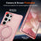 For Samsung Galaxy S24 Ultra Magnetic Case Kickstand TPU PC Shockproof Phone Back Cover - Pink - 6