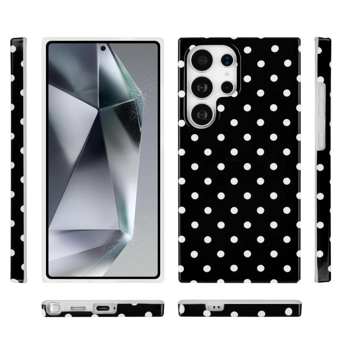 For Samsung Galaxy S24 Ultra Case Dot Design IMD TPU Phone Back Cover - Black - 2
