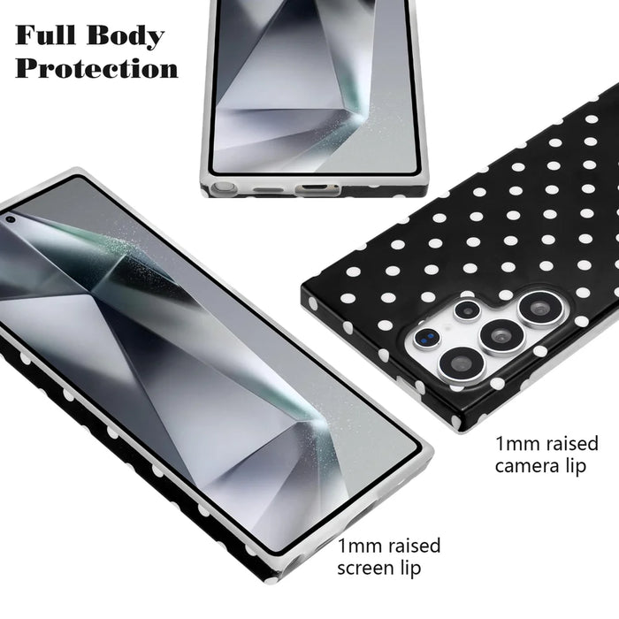 For Samsung Galaxy S24 Ultra Case Dot Design IMD TPU Phone Back Cover - Black - 5