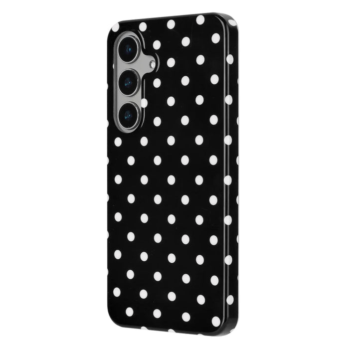 For Samsung Galaxy S25 / Galaxy S24 Case Dot Design IMD TPU Phone Back Cover - Black - 4