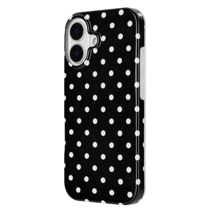 For iPhone 16 Case Dot Design IMD TPU Phone Back Cover - Black - 4