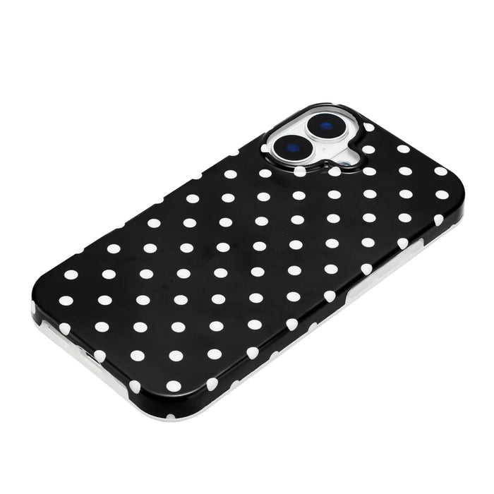 For iPhone 16 Case Dot Design IMD TPU Phone Back Cover - Black - 7