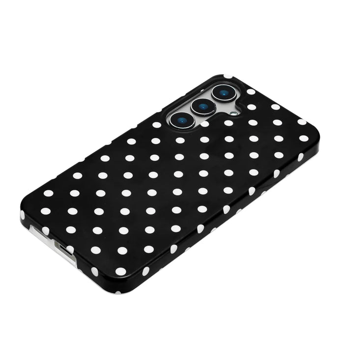 For Samsung Galaxy S25+ / Galaxy S24+ Case Dot Design IMD TPU Phone Back Cover - Black - 6