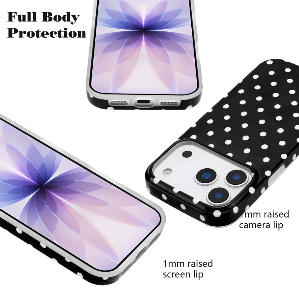 For iPhone 17 Pro Max Case Dot Design IMD TPU Phone Back Cover - Black - 5
