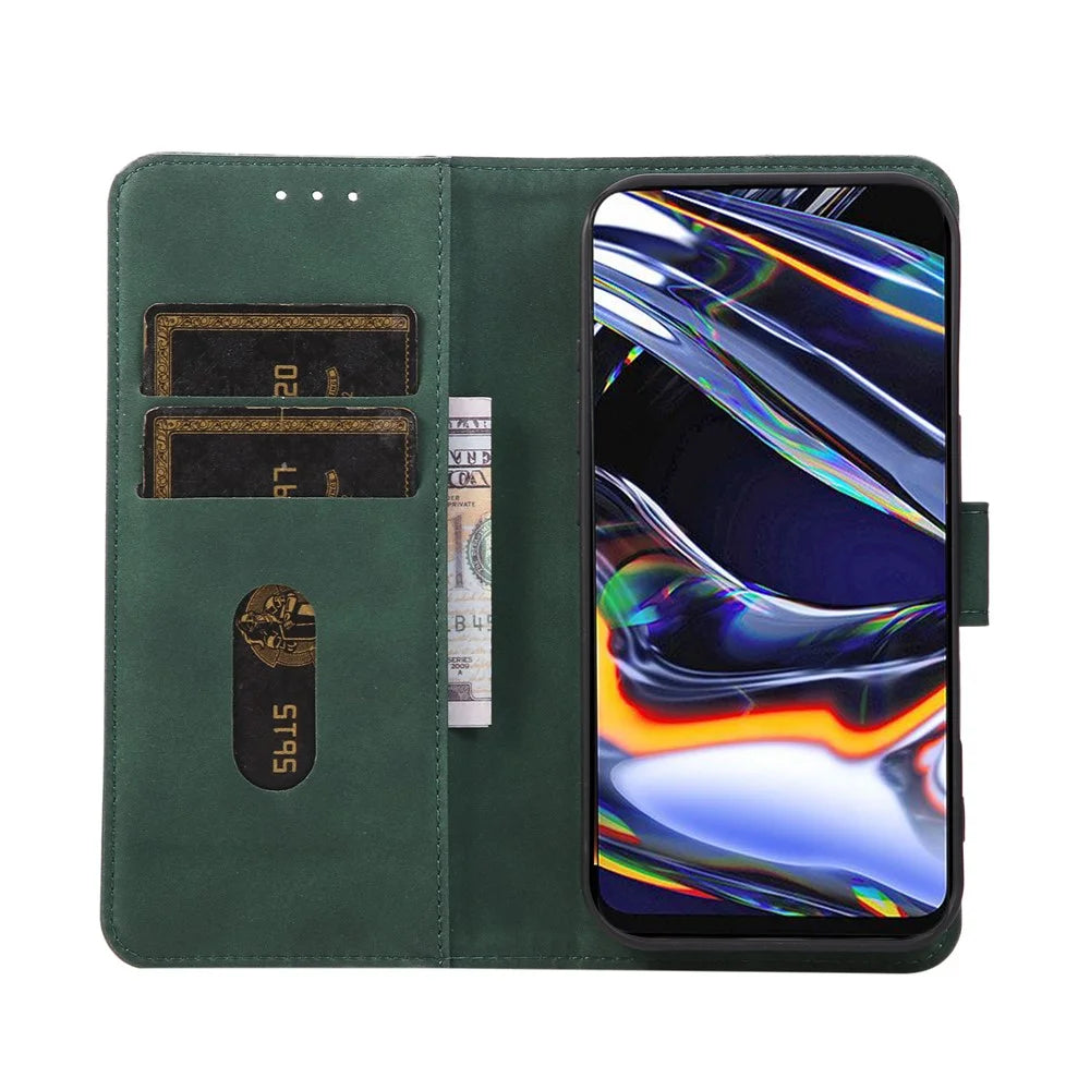 KHAZNEH For Samsung Galaxy A37 5G Case Anti Scratch PU Leather Wallet Stand Phone Cover - Green - 2