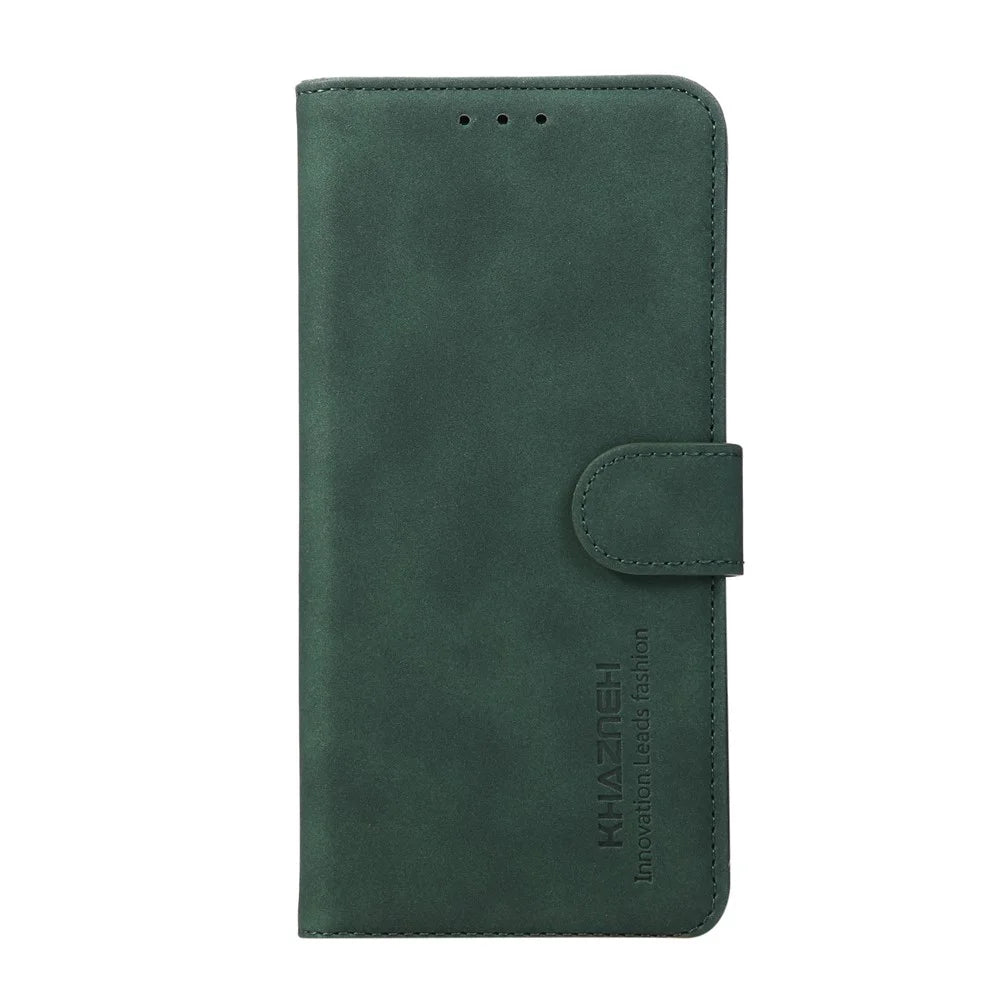 KHAZNEH For Samsung Galaxy A37 5G Case Anti Scratch PU Leather Wallet Stand Phone Cover - Green - 6