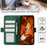 ABEEL For Samsung Galaxy A37 5G Case PU Leather Folio Stand View RFID Blocking Phone Cover - Green - 5