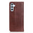 For Samsung Galaxy A37 5G Stand Case Split Leather Litchi Texture Wallet Phone Cover - Brown - 7