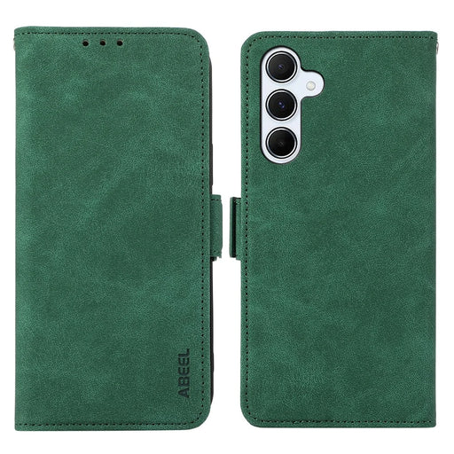 ABEEL For Samsung Galaxy A57 5G Case PU Leather Folio Stand View RFID Blocking Phone Cover - Green - 1
