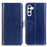 For Samsung Galaxy A57 5G Case Crazy Horse Texture PU Leather Phone Stand Cover - Blue - 1