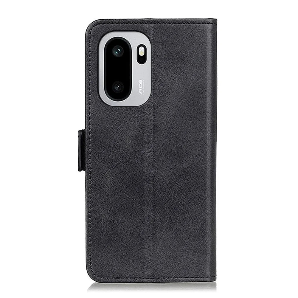 Phone Case For OnePlus 15R 5G  /  Ace 6 5G  /  Ace 6T 5G Stand Cowhide Texture PU Leather Cover - Black - 6