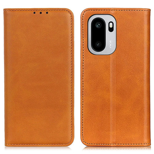 For OnePlus 15R 5G / Ace 6T 5G / Ace 6 5G Case Cowhide Texture Split Leather Flip Wallet Phone Cover - Brown - 1