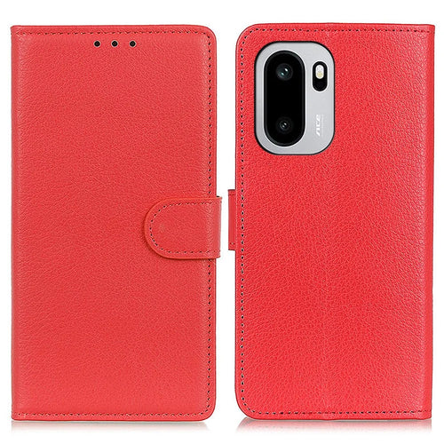 For OnePlus 15R 5G / Ace 6T 5G / Ace 6 5G Wallet Case PU Leather Phone Cover Litchi Texture - Red - 1