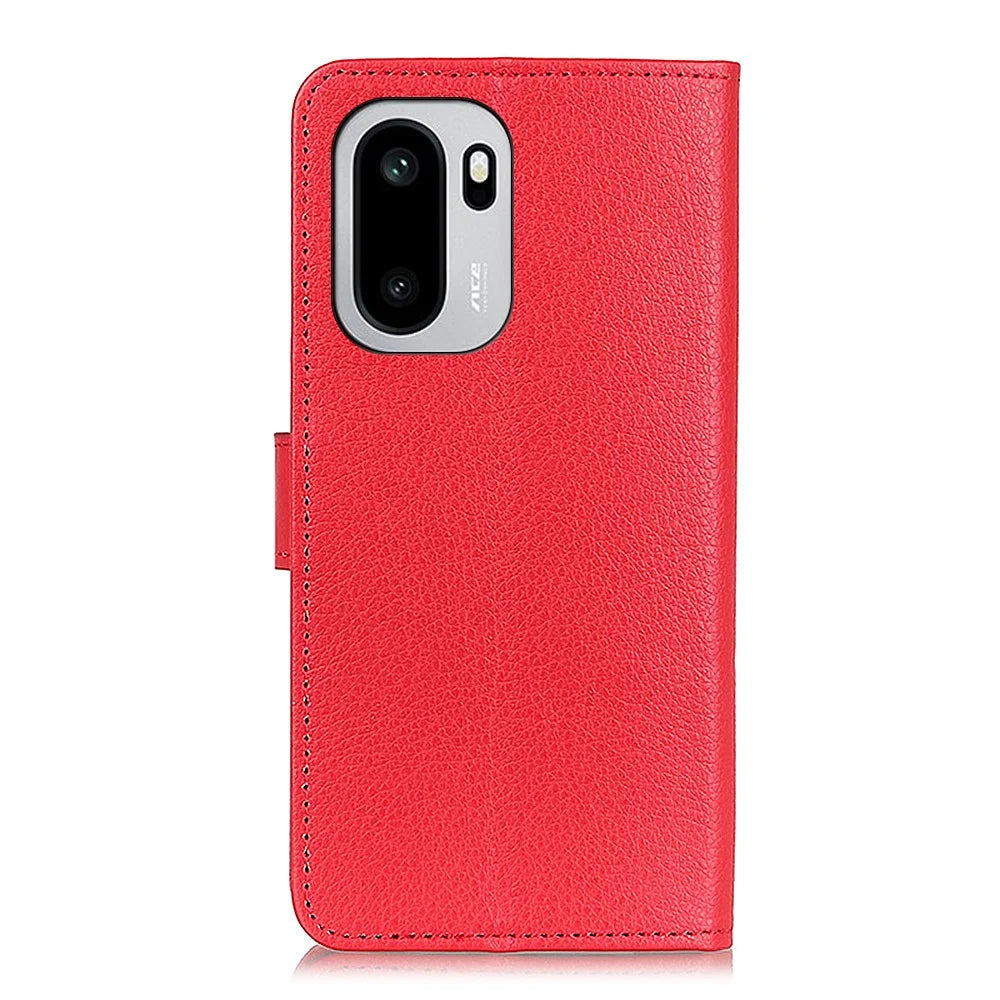 For OnePlus 15R 5G / Ace 6T 5G / Ace 6 5G Wallet Case PU Leather Phone Cover Litchi Texture - Red - 7