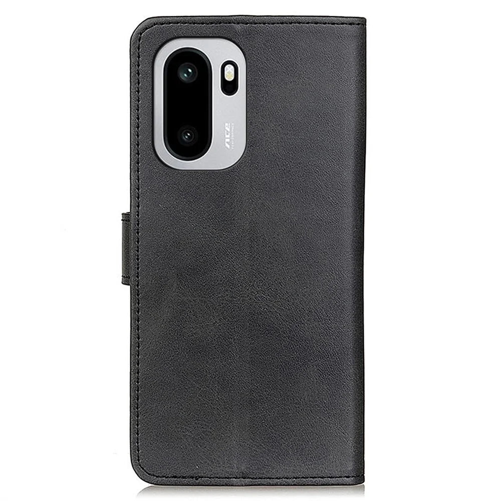 For OnePlus 15R 5G / Ace 6T 5G / Ace 6 5G Case Cowhide Texture Leather Wallet Stand Phone Cover - Black - 7