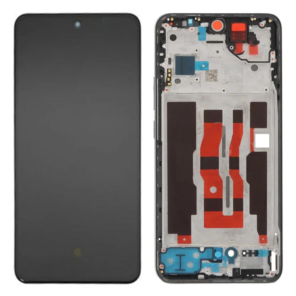 For Oppo Reno12 5G (Global) OEM Grade S AMOLED Screen and Digitizer Assembly + Frame (Without Logo) - Black - 1