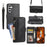 For Samsung Galaxy S26+ Case Zipper Pocket Leather Phone Cover with Crossbody Shoulder Strap - Black - 1