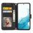 For Samsung Galaxy S26+ Case Zipper Pocket Leather Phone Cover with Crossbody Shoulder Strap - Black - 2