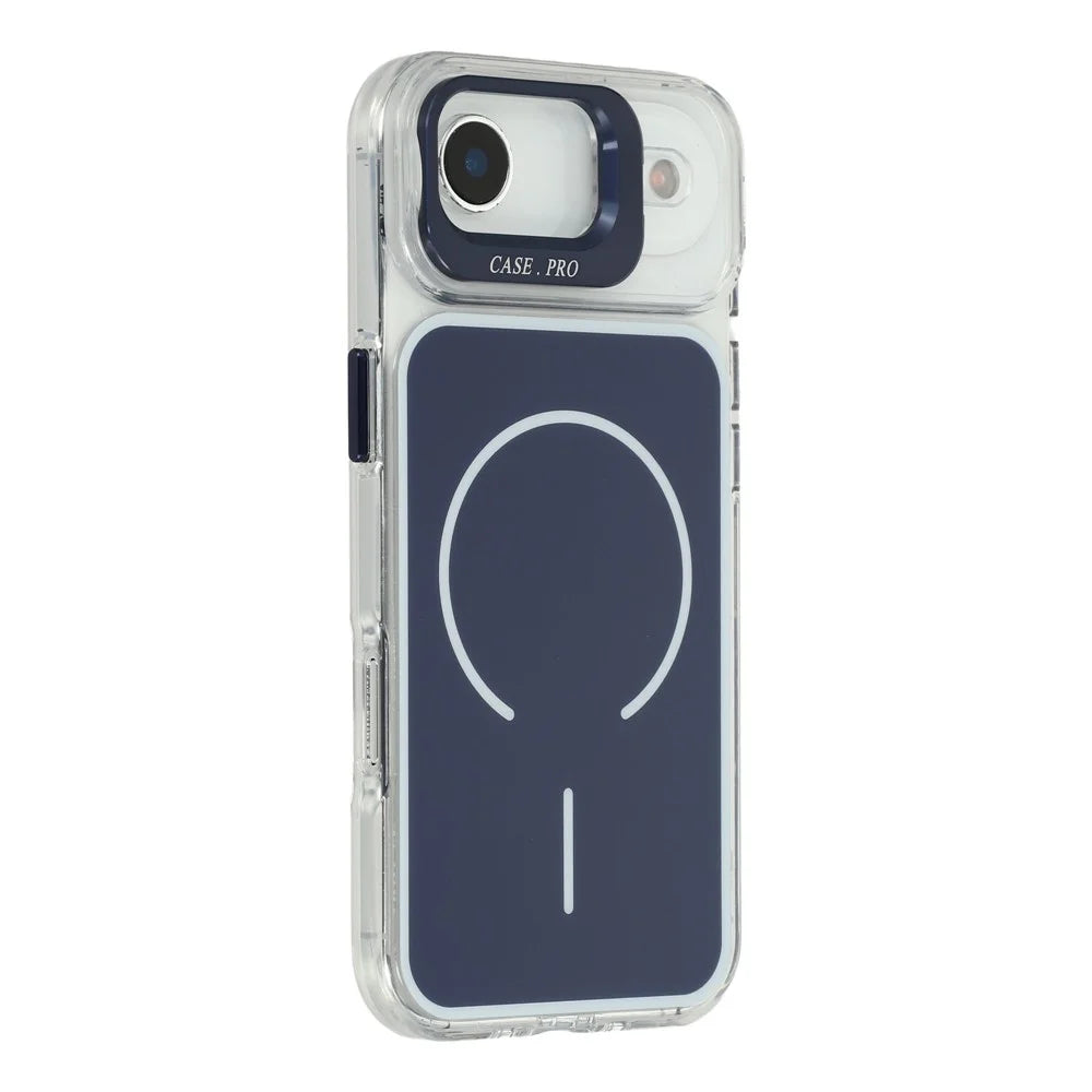 For iPhone Air Case Compatible with MagSafe Lens Kickstand TPU Acrylic Phone Cover with Matching Hand Strap - Blue - 3
