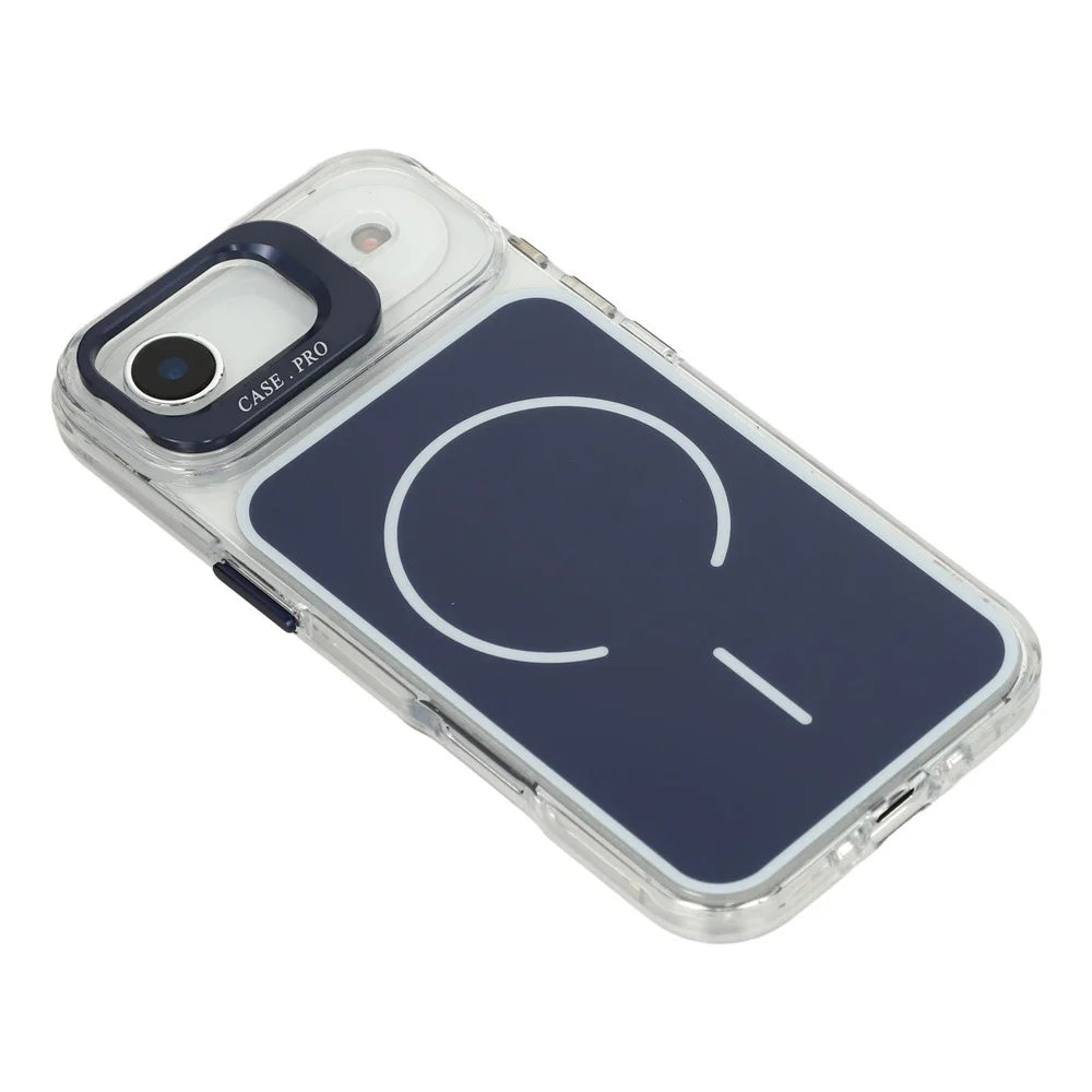 For iPhone Air Case Compatible with MagSafe Lens Kickstand TPU Acrylic Phone Cover with Matching Hand Strap - Blue - 5