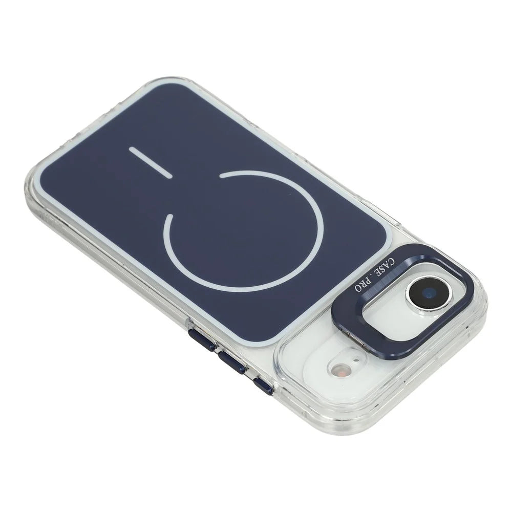 For iPhone Air Case Compatible with MagSafe Lens Kickstand TPU Acrylic Phone Cover with Matching Hand Strap - Blue - 6