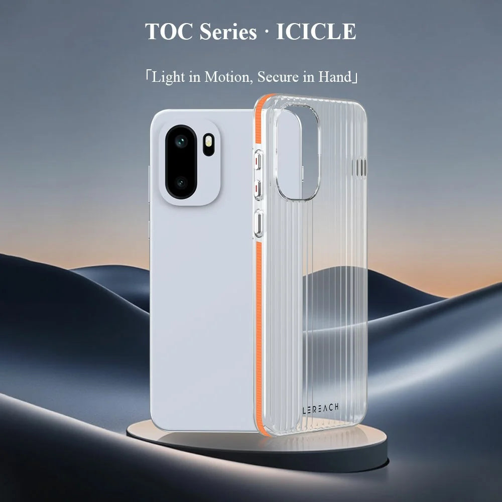LEREACH TOC Series for OnePlus 15R 5G / Ace 6T 5G / Ace 6 5G Case Flowing Grid PC Phone Cover - Black - 5